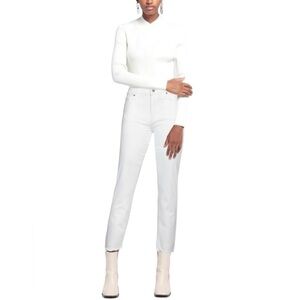 Paige skyline straight white denim jean stretch cotton made in USA size 29